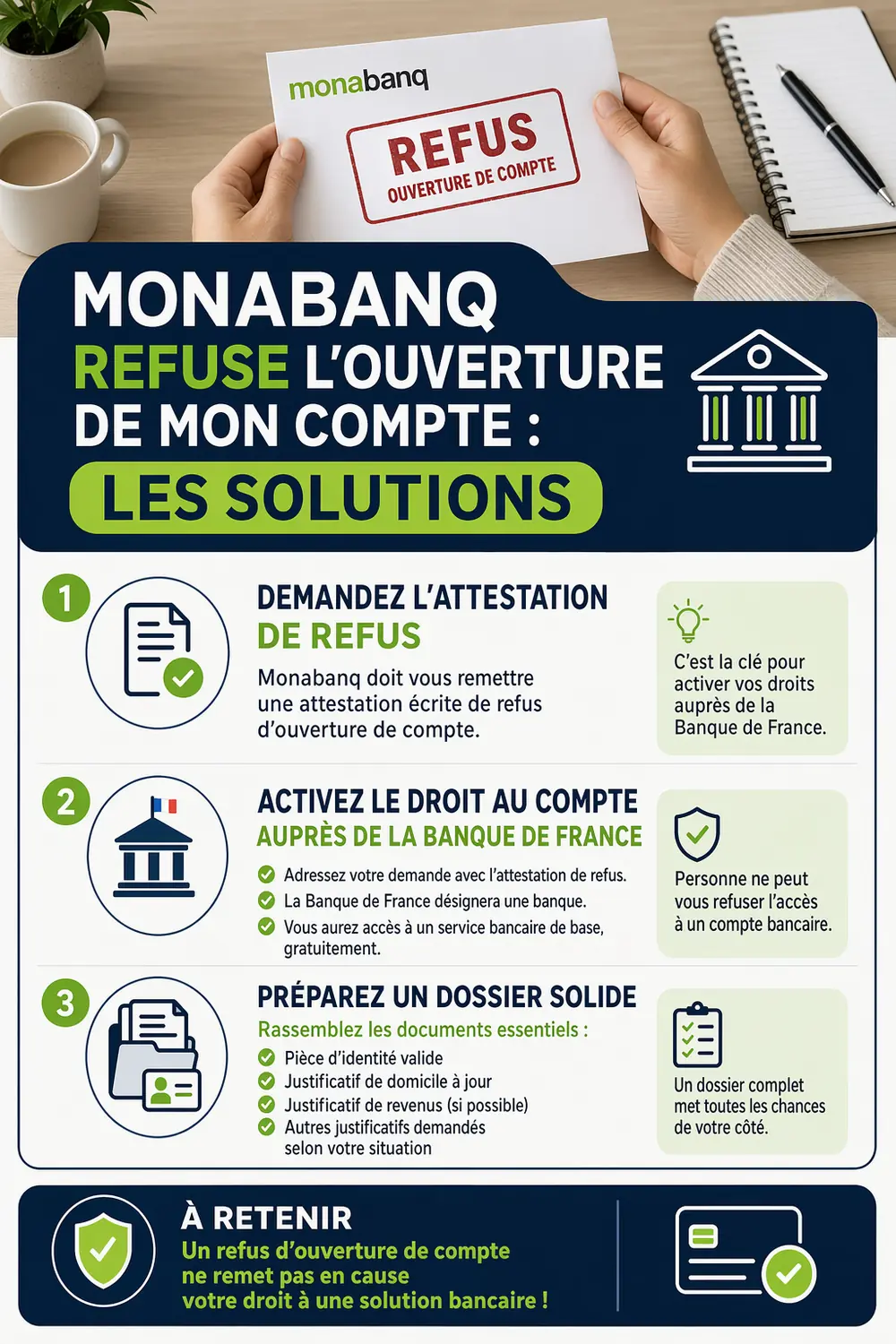Monabanq refuse l'ouverture de mon compte : Les solutions