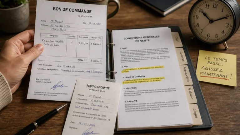 comment annuler un bon de commande signé avec acompte