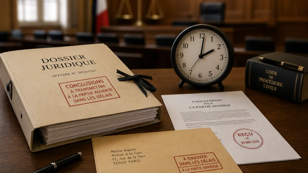 délai pour envoyer les conclusions à la partie adverse