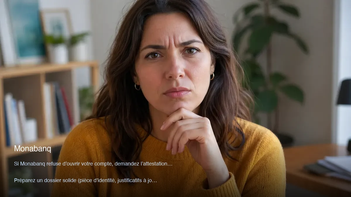 Monabanq refuse l'ouverture de mon compte : Les solutions
